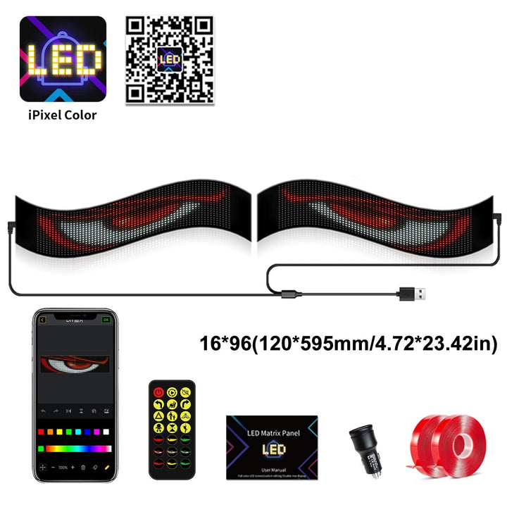 LED Flexible Car Advertising Screen with USB and Bluetooth