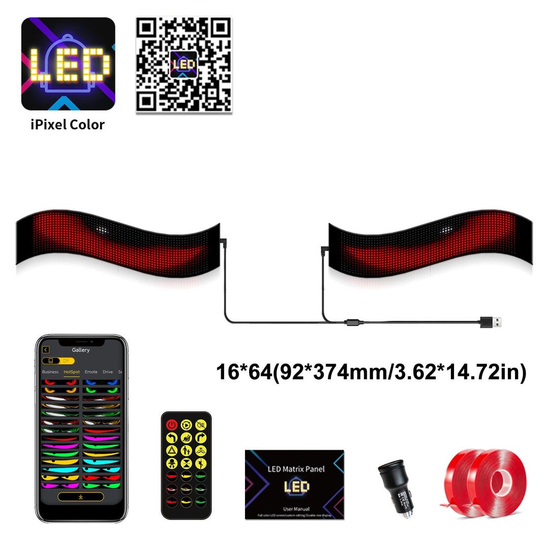 LED Flexible Car Advertising Screen with USB and Bluetooth
