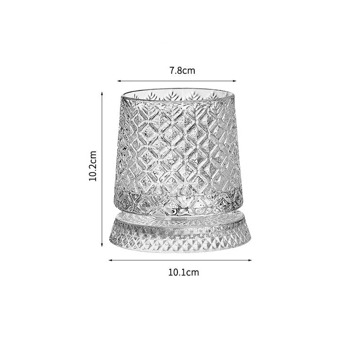 Crystal Spinning Whiskey Glass and Base