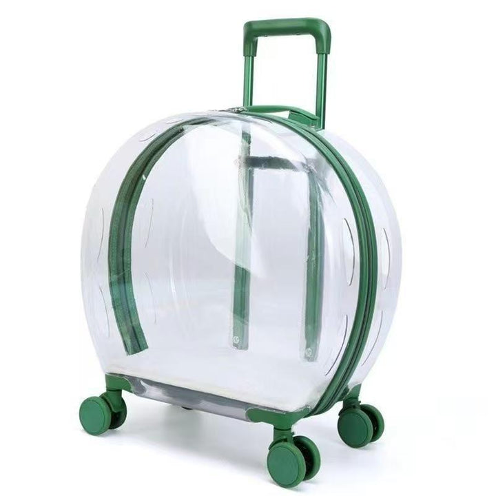 Transparent Pet Carrier Bag with Wheels for Cats and Dogs