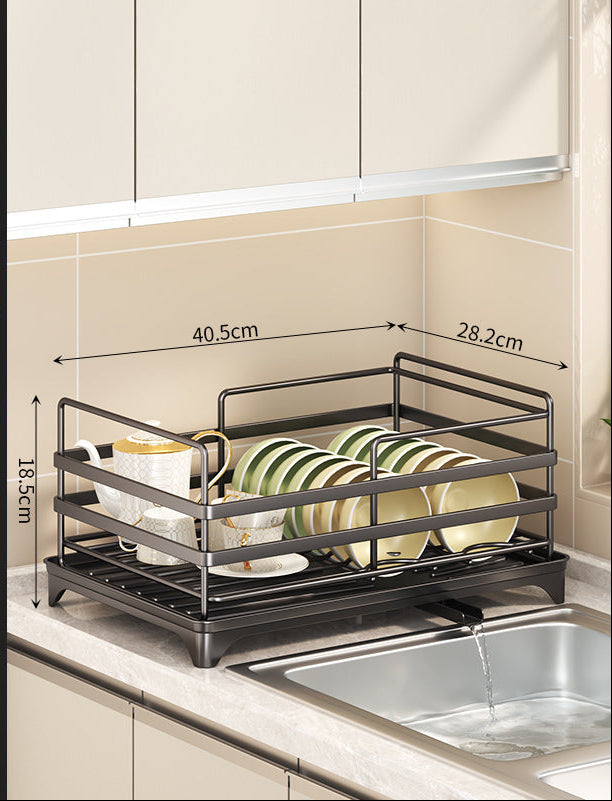 Foldable Dish Rack with Pull-Out Drip Tray
