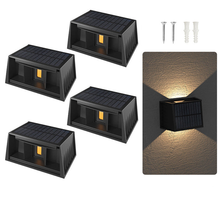 Solar Fence & Wall Light — Dual Up/Down Beams, Warm Glow, Zero Wiring