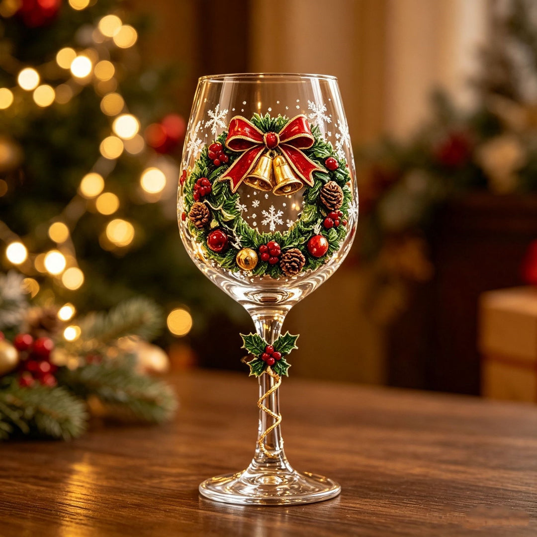 Beautiful Christmas wine glasses