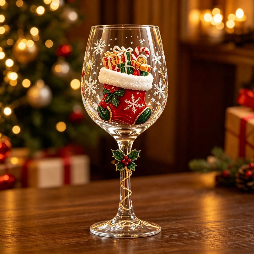 Beautiful Christmas wine glasses