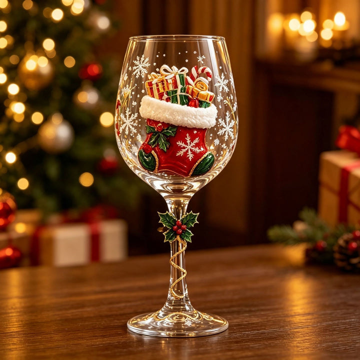 Beautiful Christmas wine glasses