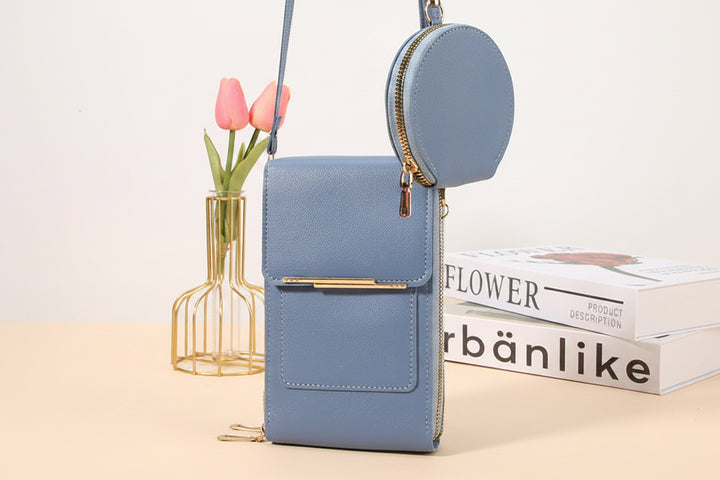 Simple and elegant women's touchscreen crossbody phone wallet