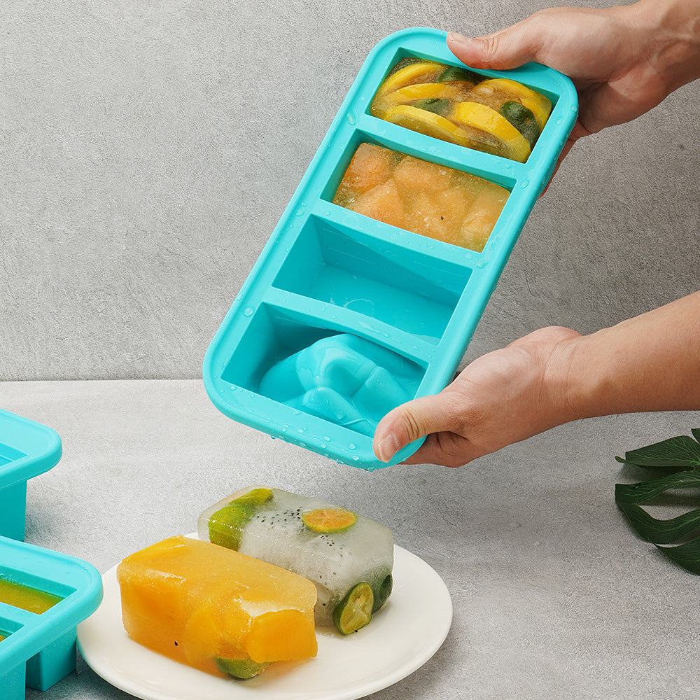 Silicone Ice Cube Tray with Lid, Food Storage Box
