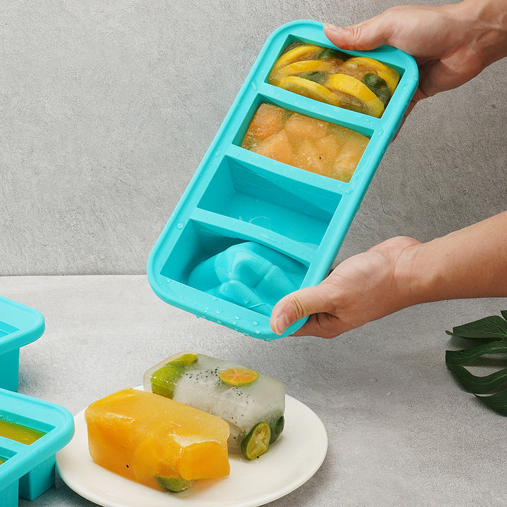 Silicone Ice Cube Tray with Lid, Food Storage Box