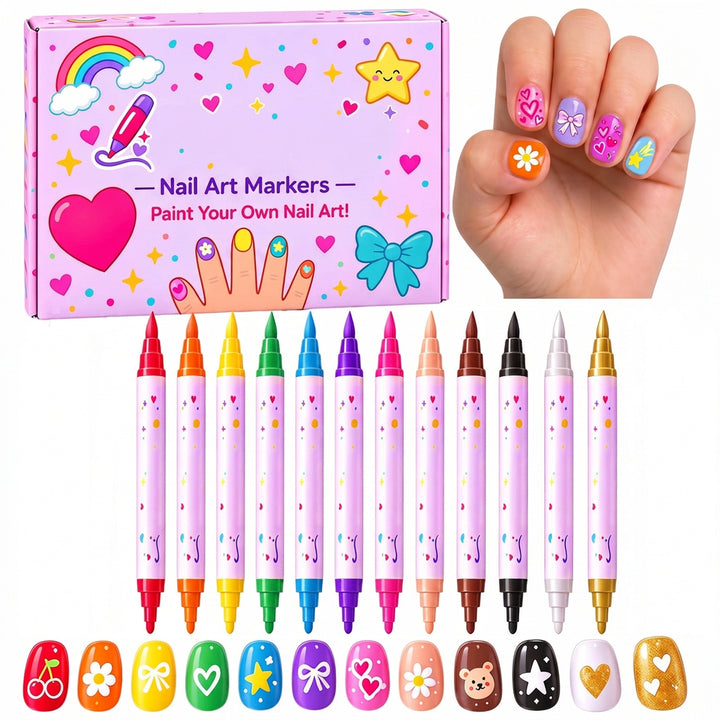 Colorful Nail Art Pen Set for DIY Nail Designs and Painting