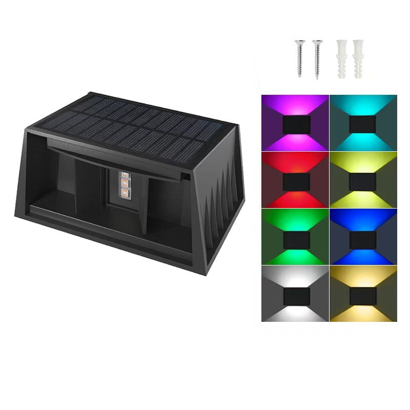 Solar Fence & Wall Light — Dual Up/Down Beams, Warm Glow, Zero Wiring