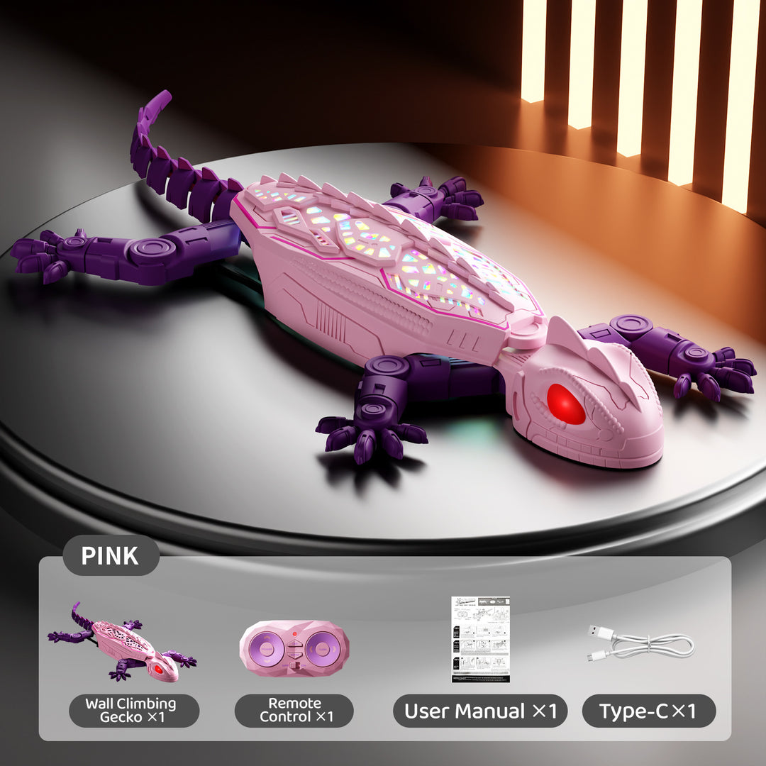 Remote Control Wall-Climbing Gecko Toy with LED Lights