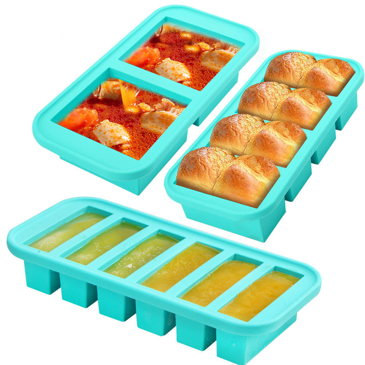 Silicone Ice Cube Tray with Lid, Food Storage Box