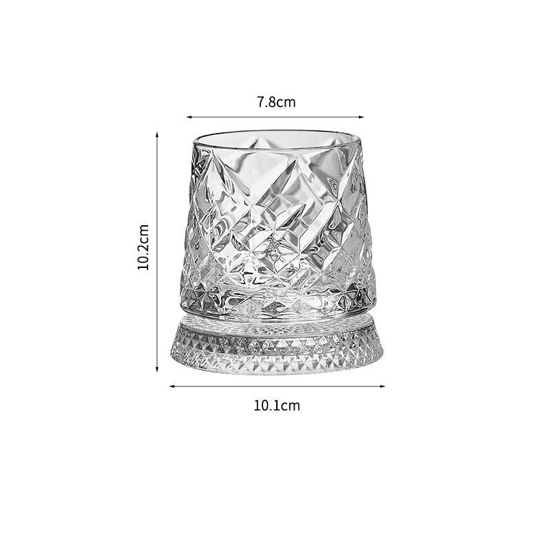 Crystal Spinning Whiskey Glass and Base