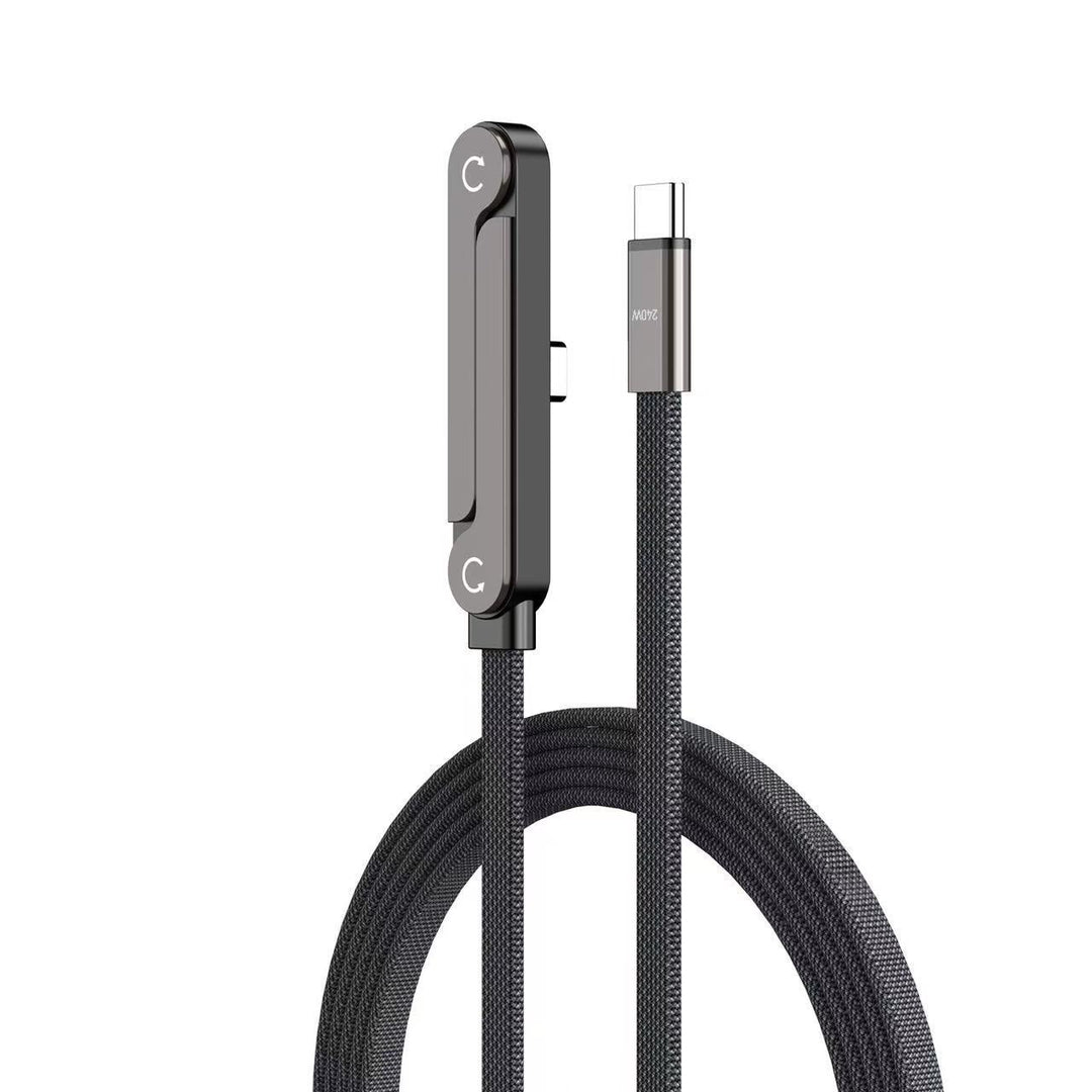 240W Braided Fast Charge Cable With Built-in Phone Stand