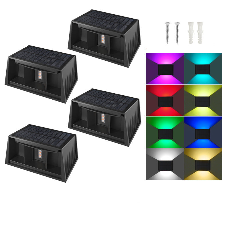 Solar Fence & Wall Light — Dual Up/Down Beams, Warm Glow, Zero Wiring