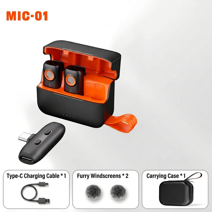 Wireless Clip-On Collar Microphone with Noise Reduction