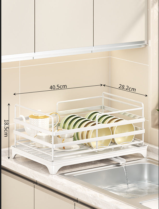Foldable Dish Rack with Pull-Out Drip Tray