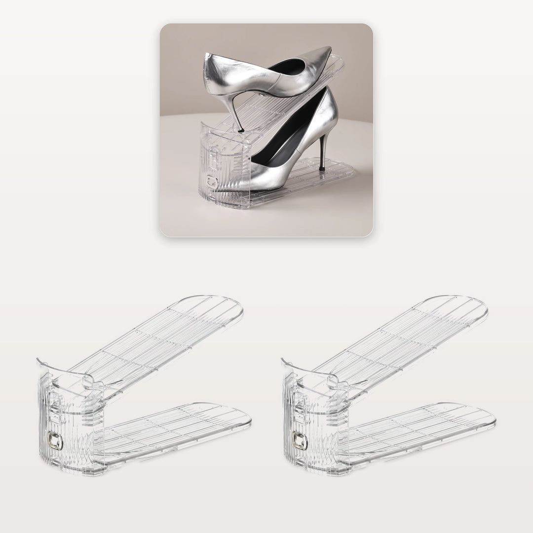 Transparent shoe slot organizer 2-pack