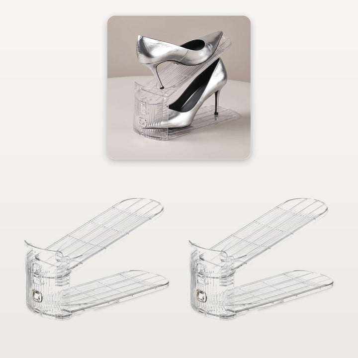 Transparent shoe slot organizer 2-pack