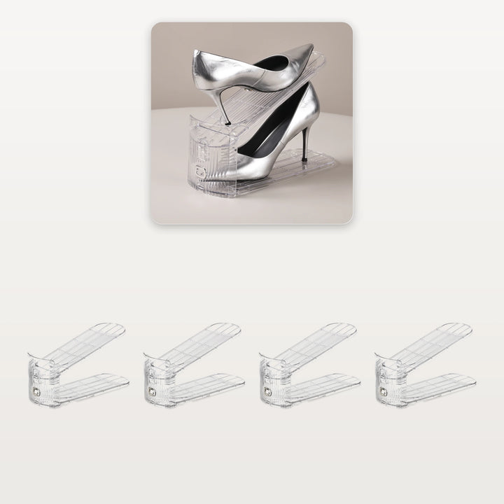 Transparent shoe slot organizer 4-pack