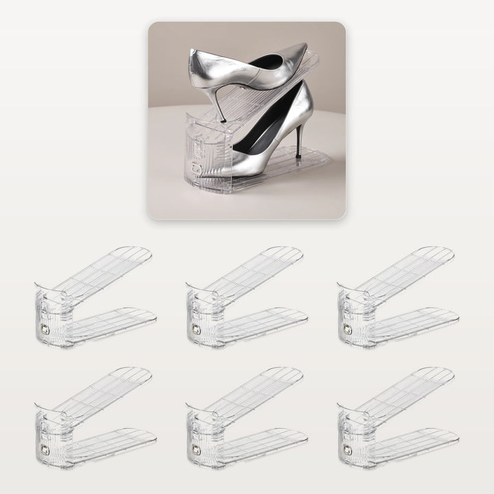 Transparent shoe slot organizer 6-pack