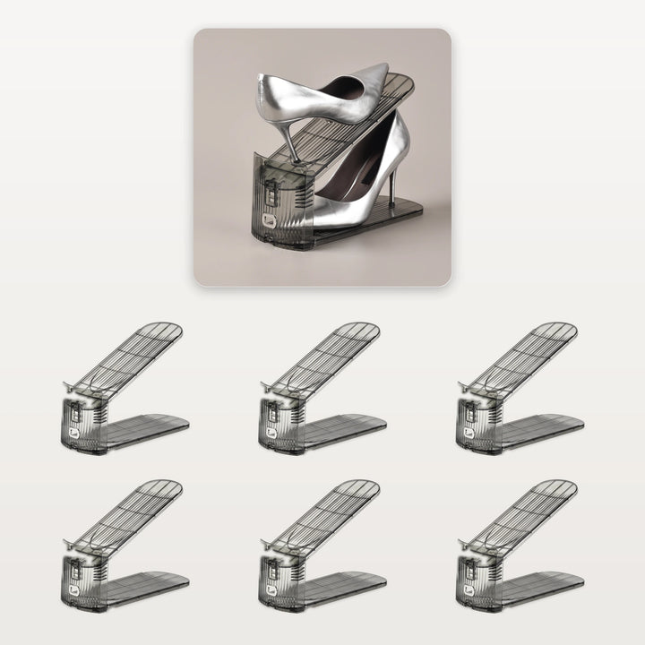 Smoky grey shoe slot organizer 6-pack