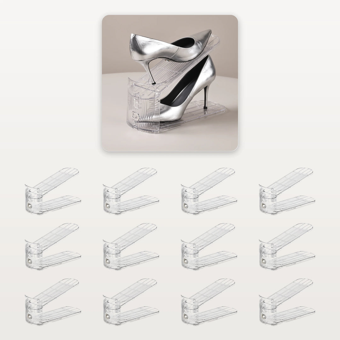 Transparent shoe slot organizer 12-pack