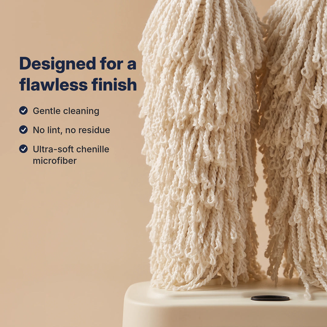 Close-up of the ultra-soft chenille microfiber brushes