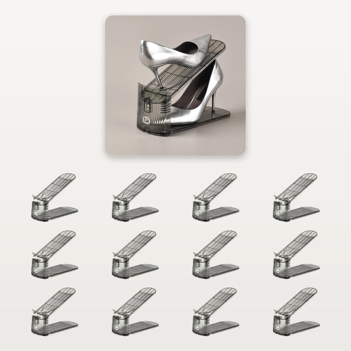 Smoky grey shoe slot organizer 12-pack