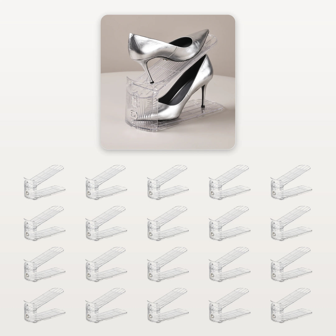 Transparent shoe slot organizer 20-pack