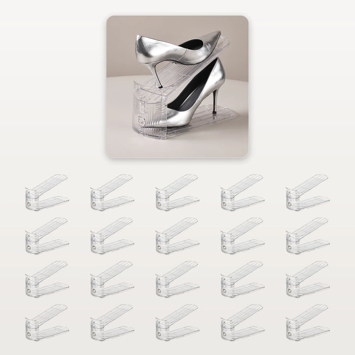 Transparent shoe slot organizer 20-pack