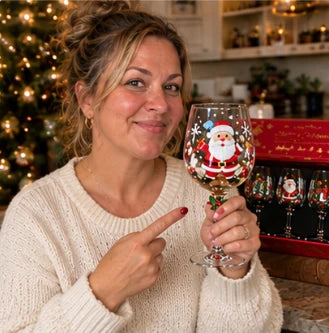 Beautiful Christmas wine glasses