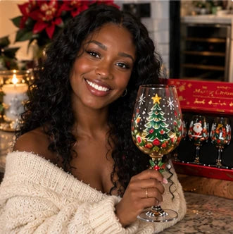 Beautiful Christmas wine glasses