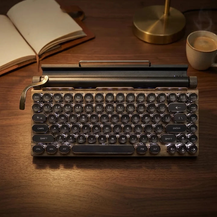 Retro Wireless Keyboard for Focused Work