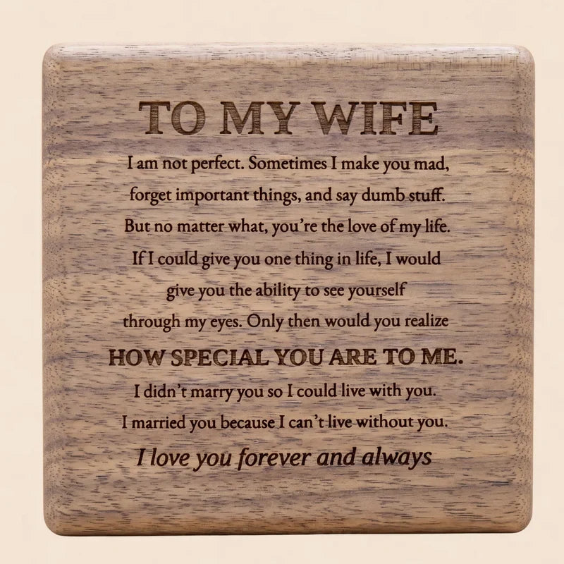 Forever Yours - Birthstone Heart Necklace & Engraved Walnut Box