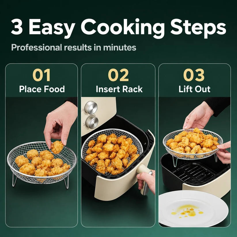3-Tier Round Air Fryer Rack Set