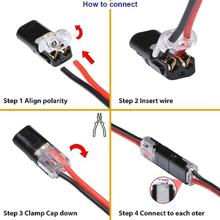 Double-Wire Plug-in Connector Led Light Strip Connectors 2 Pin