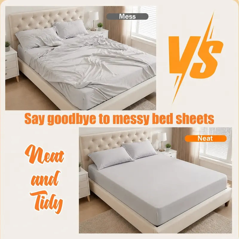 4-Pack Heavy Duty Bed Sheet Clips, Locking Mattress Corner Holders