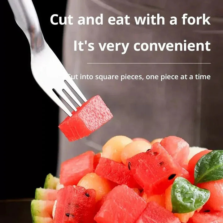2 In 1 Multi-Purpose Portable Watermelon Slicer Cutter Knife Stainless Steel