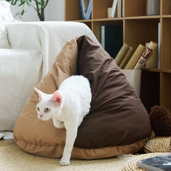 Cat Sleeping Bag Bed - Enclosed Washable Beanbag