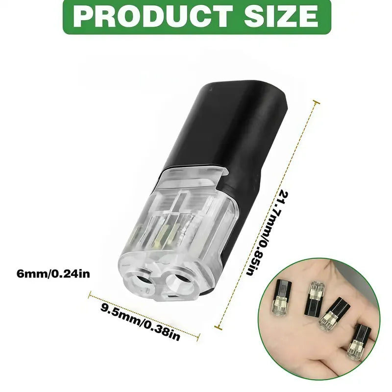 Double-Wire Plug-in Connector Led Light Strip Connectors 2 Pin