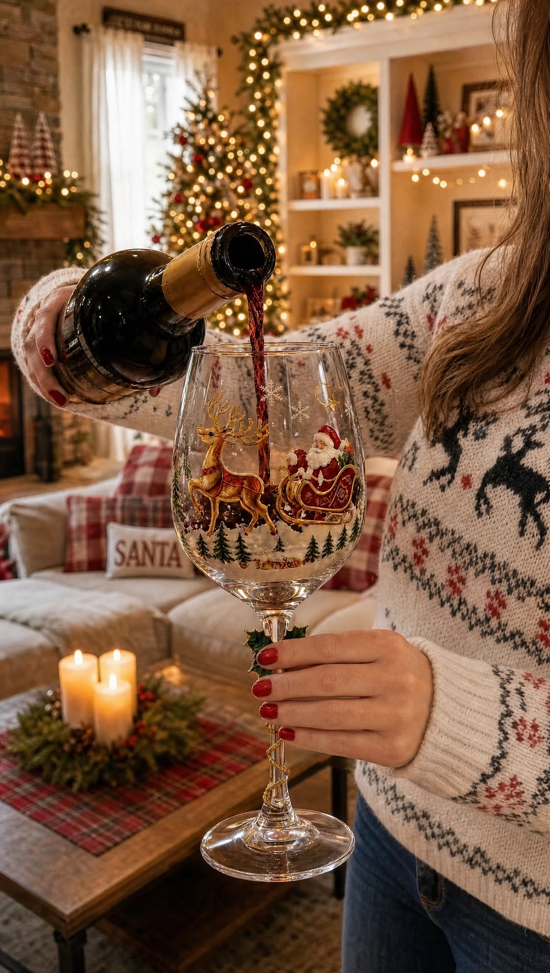 Beautiful Christmas wine glasses