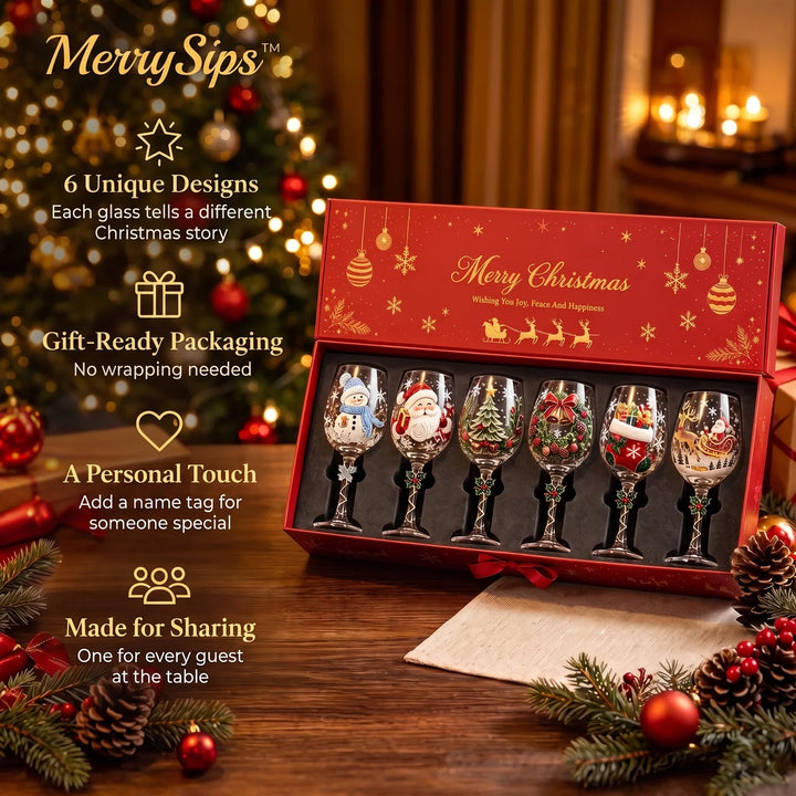 Beautiful Christmas wine glasses