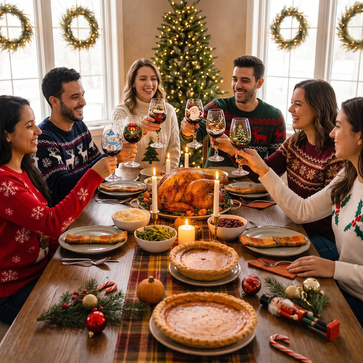 Beautiful Christmas wine glasses