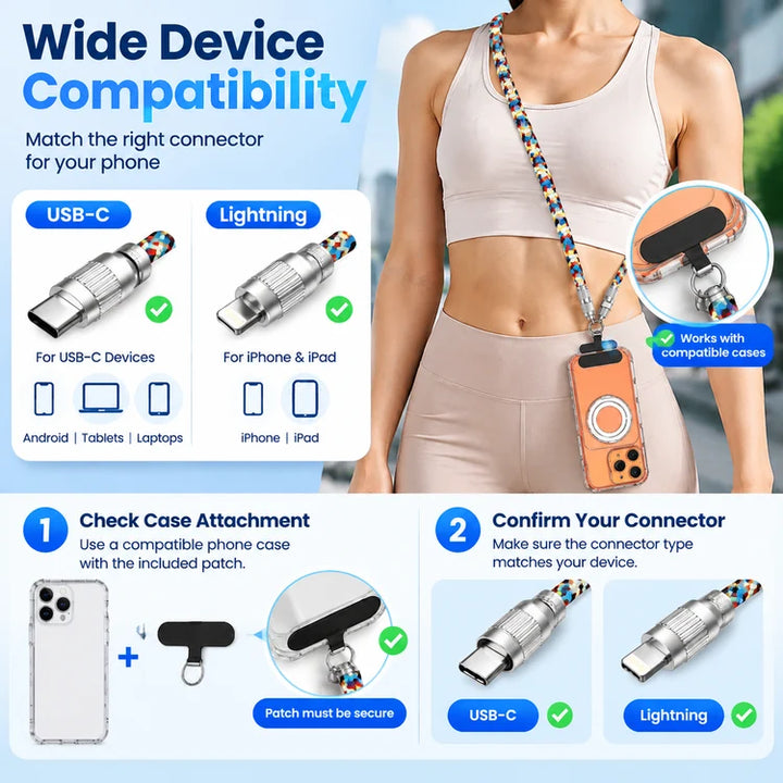 Phone lanyard data cable