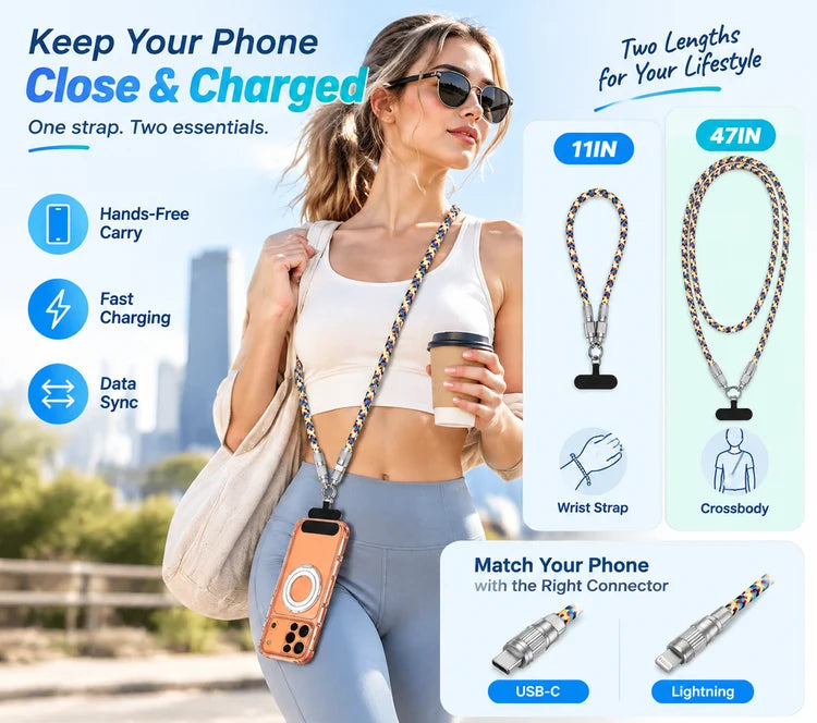 Phone lanyard data cable