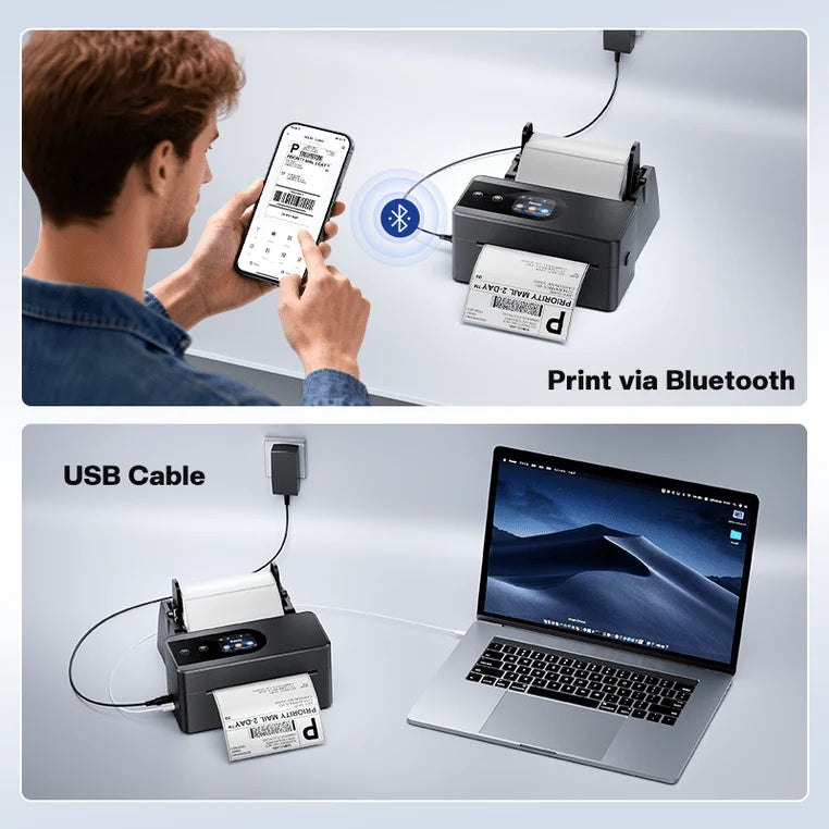 PM64D Bluetooth Shipping Label Printer Upgraded Direct Touchscreen