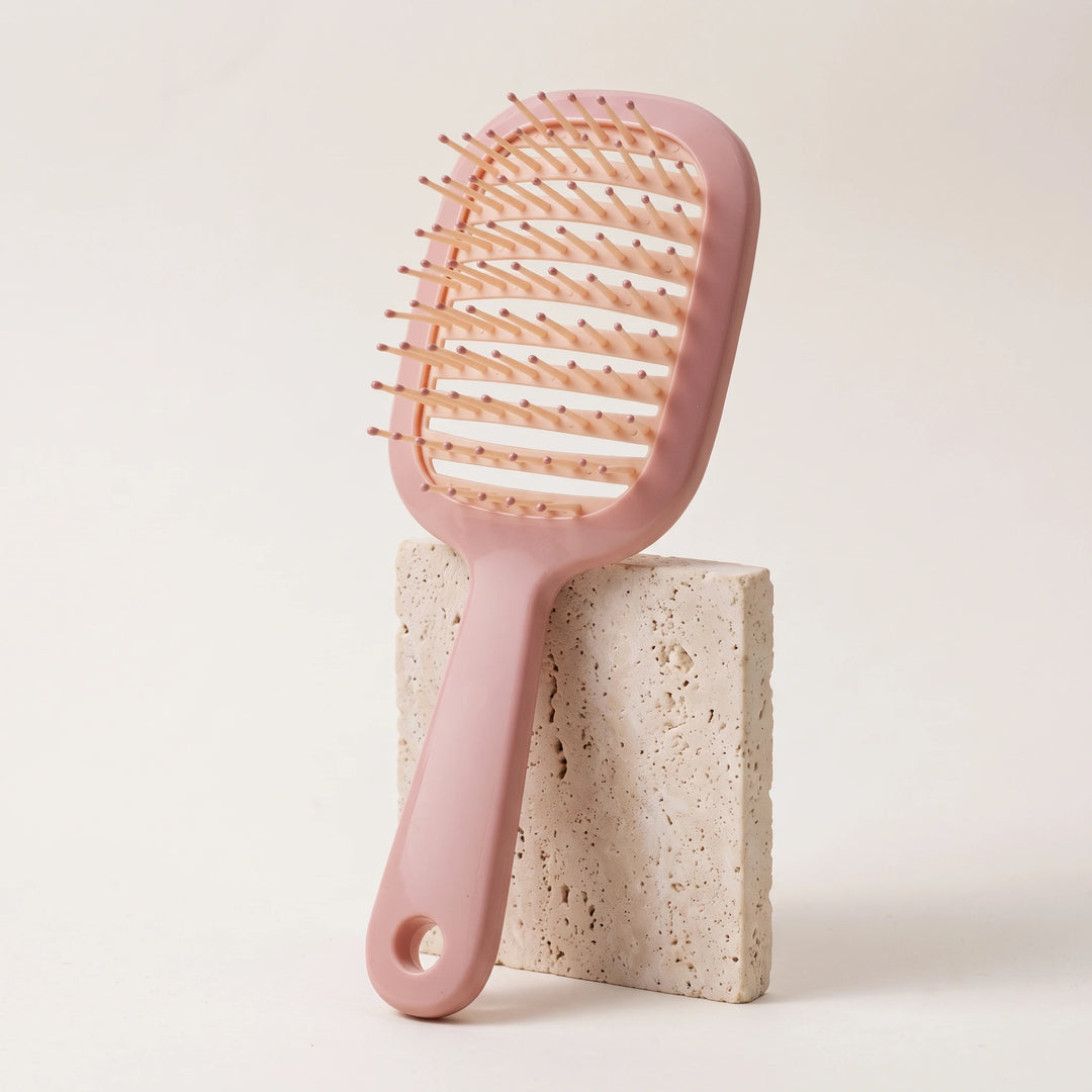 Elastic hollow comb in peach pink