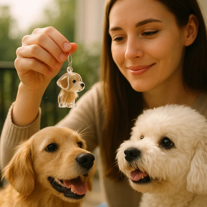 Memorial Fur Pendant in Dog Shape