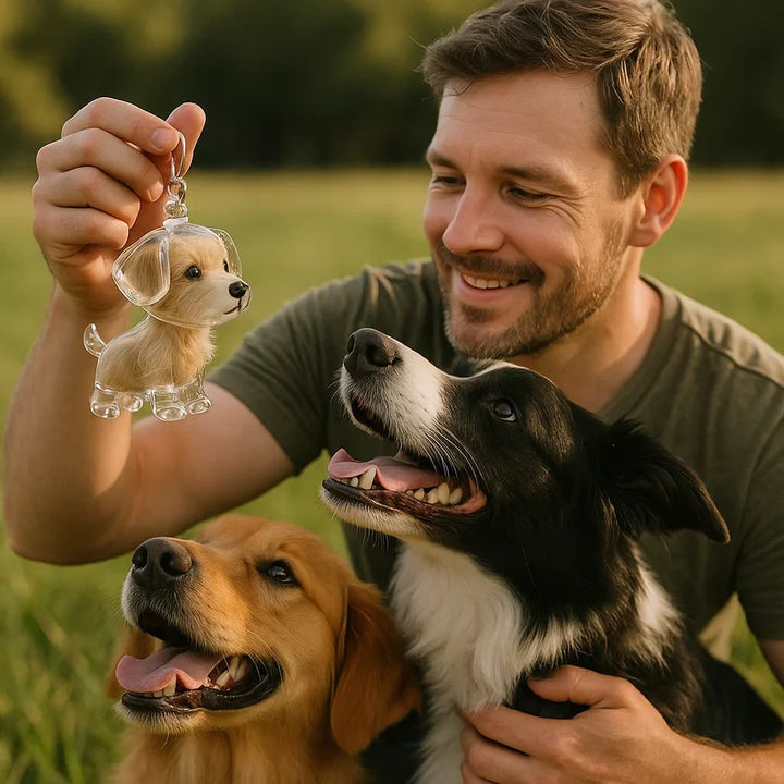 Memorial Fur Pendant in Dog Shape